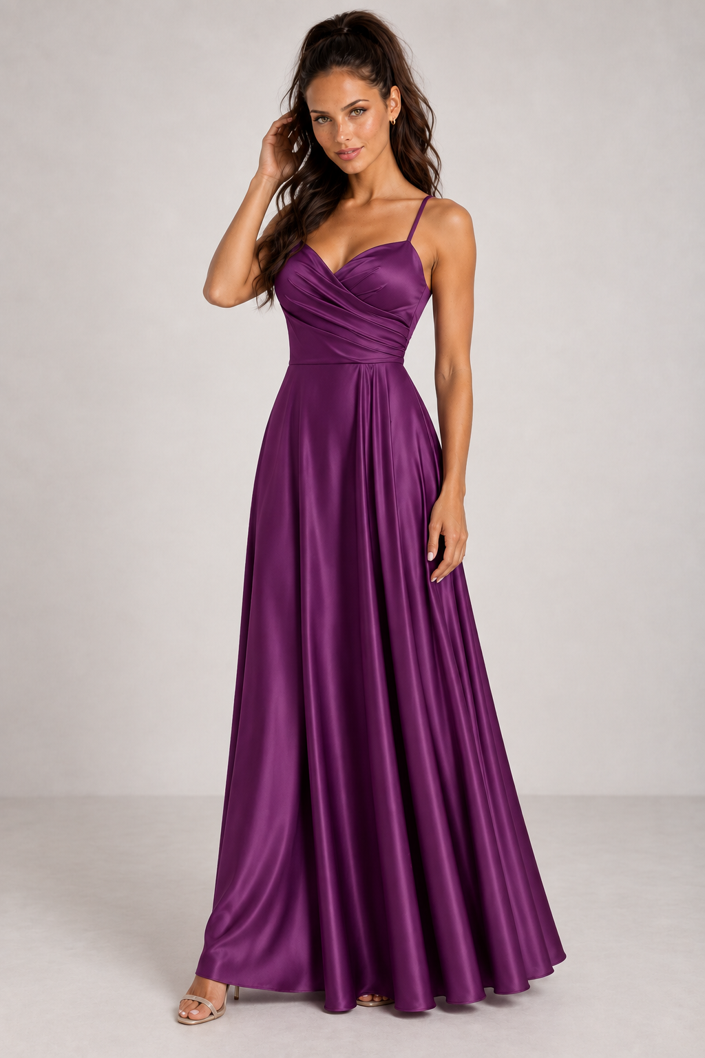 Vestido Satinado 24780 color Morado