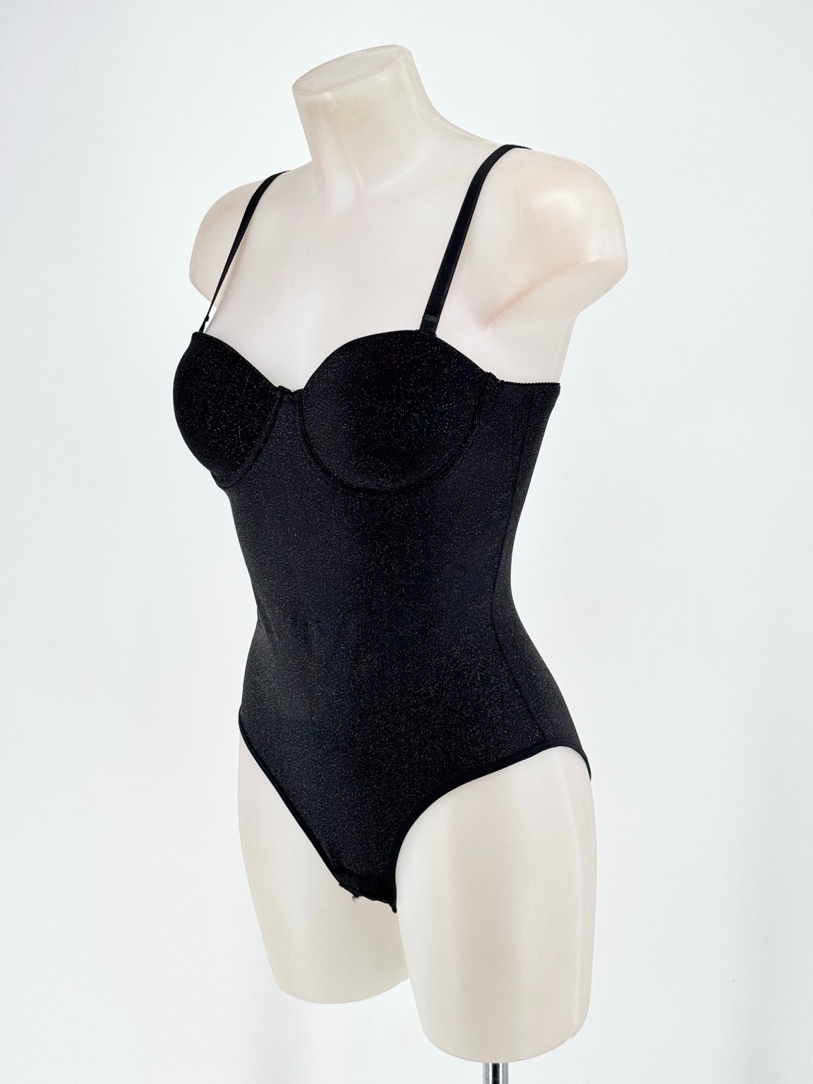 Body Lurex negro, vista tres cuartos
