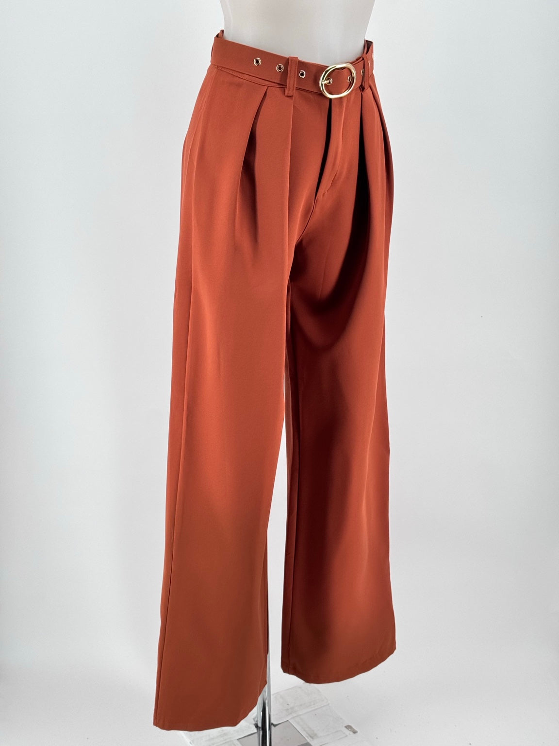 Pantalón Palazzo Siena color teja, vista lateral