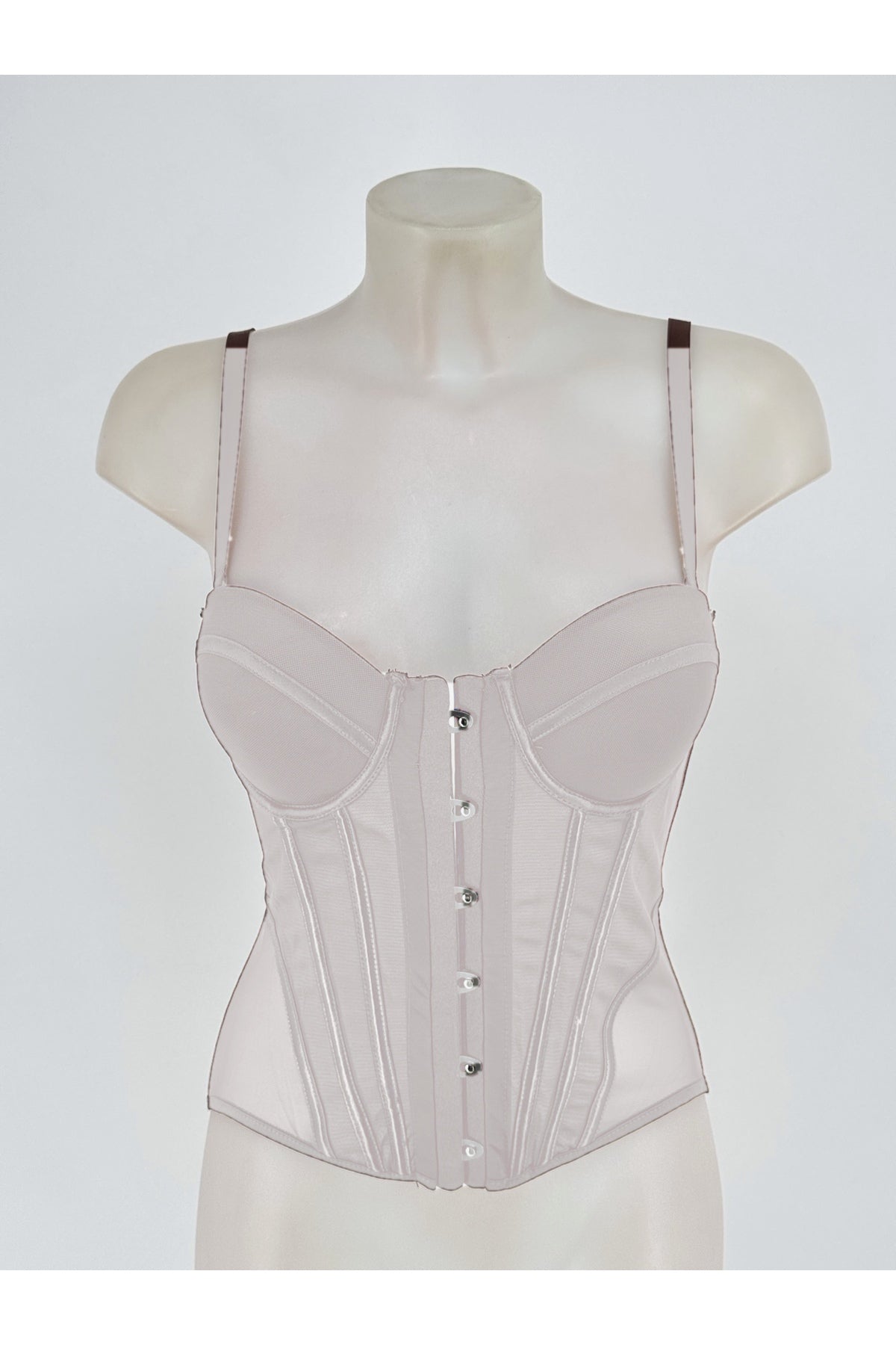Top Corset Tul Estructurado blanco