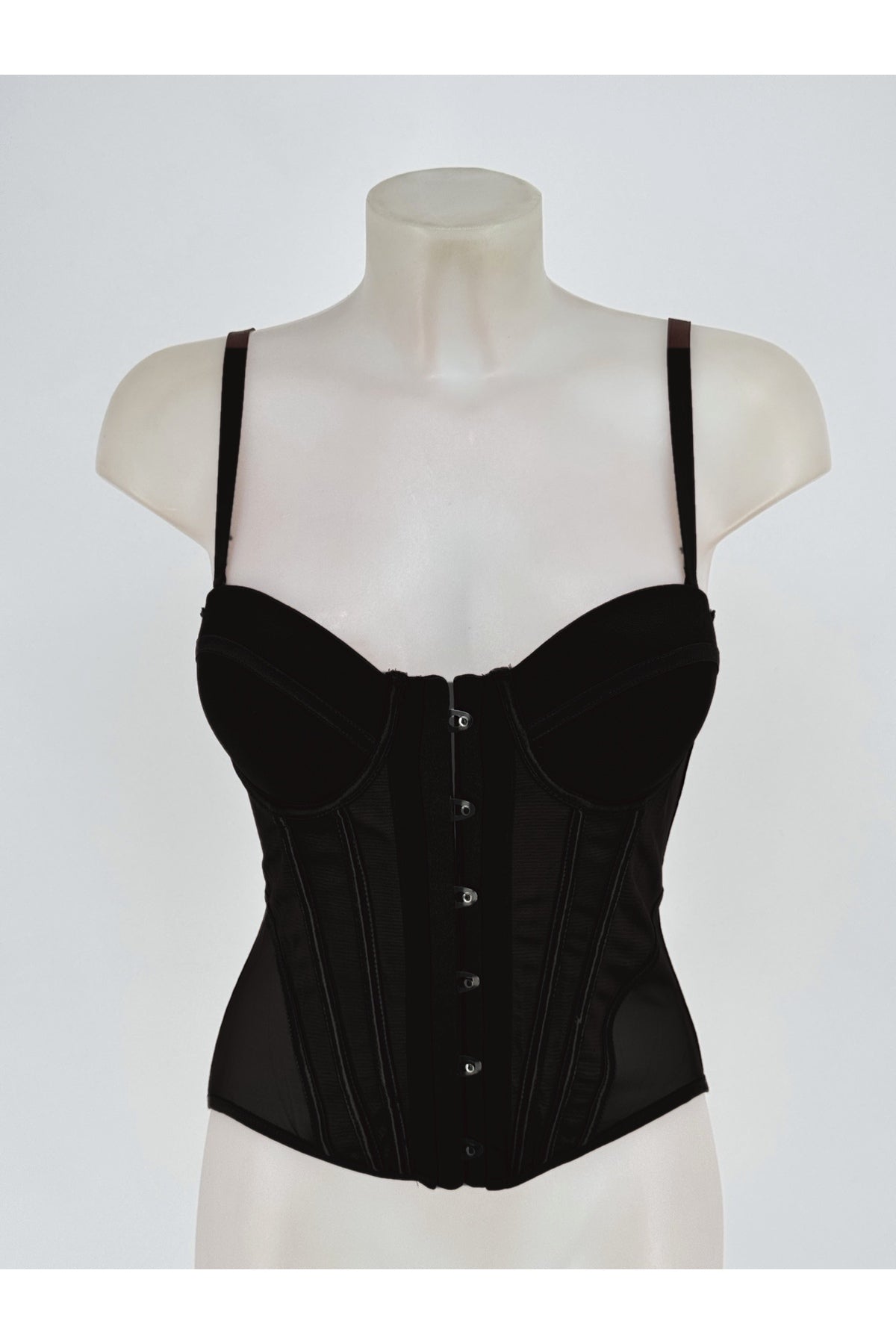 Top Corset Tul Estructurado negro