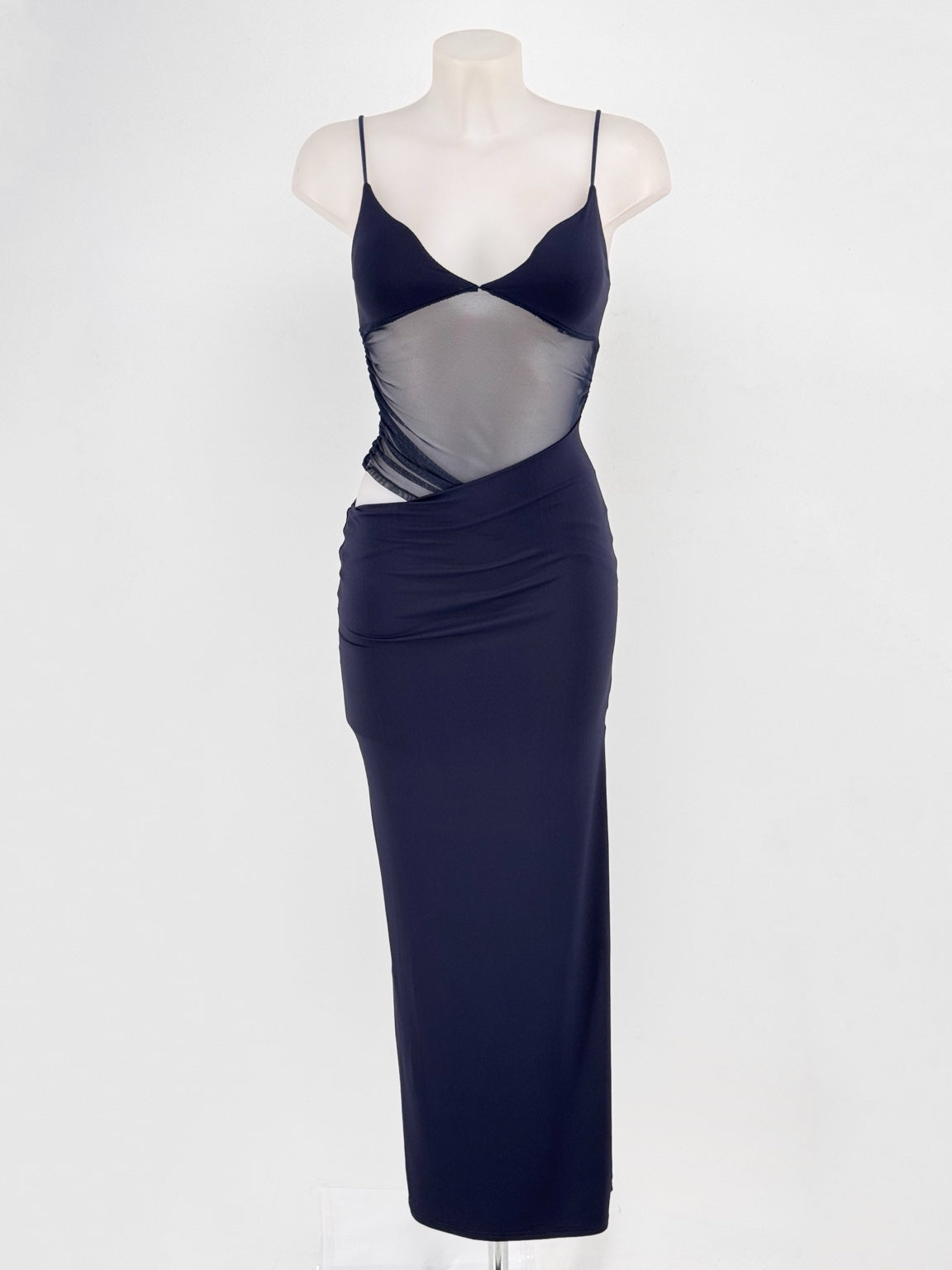 Vestido Milena azul marino frontal