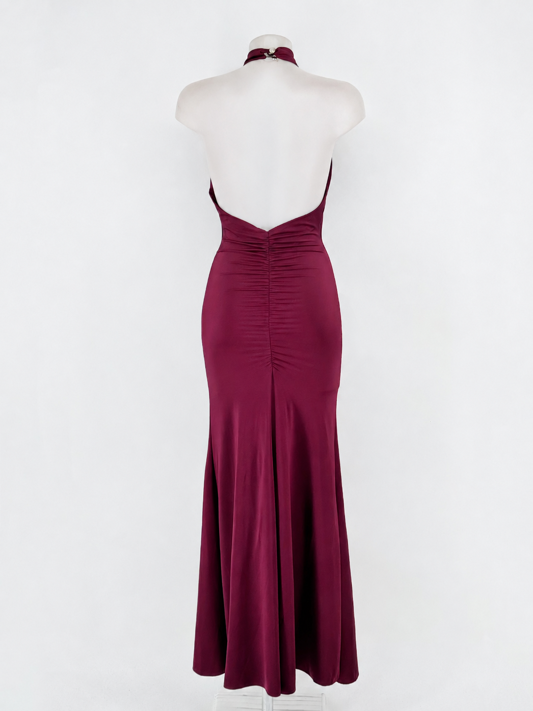 Vestido Brindisi burdeos vista de espalda