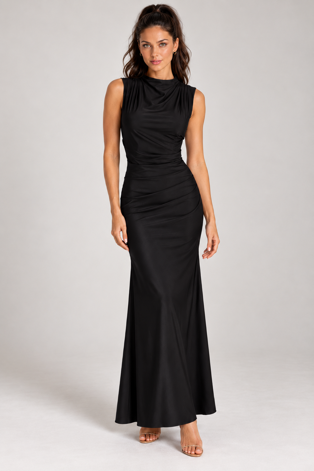 Vestido Carlotta negro frontal