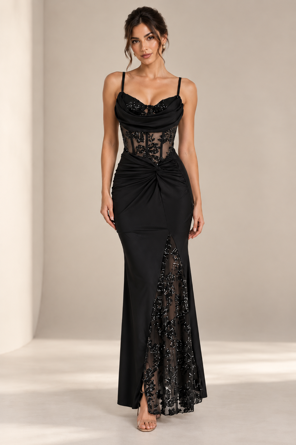 Vestido Elettra Negro frontal
