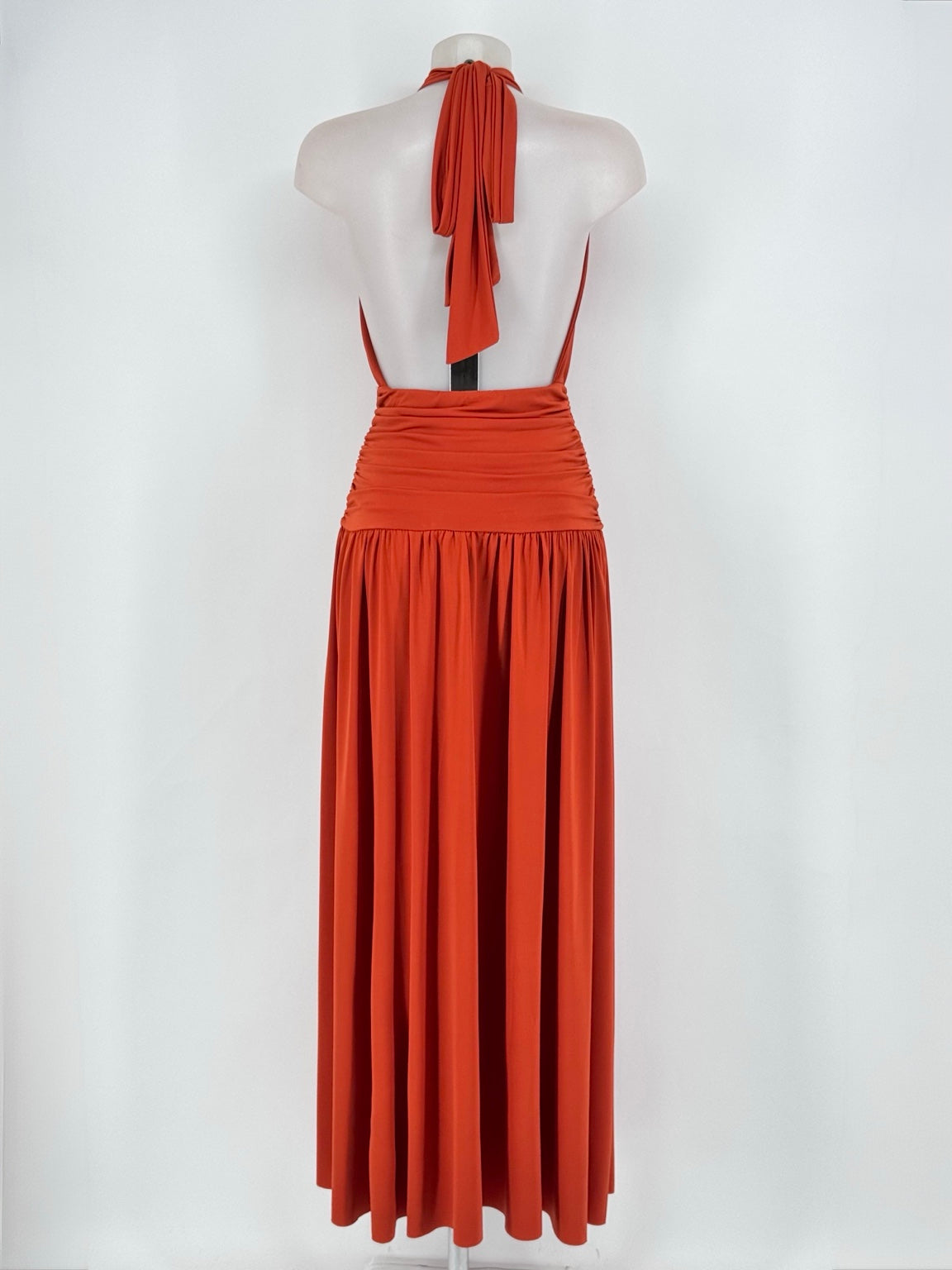 Vestido Ischia color teja espalda