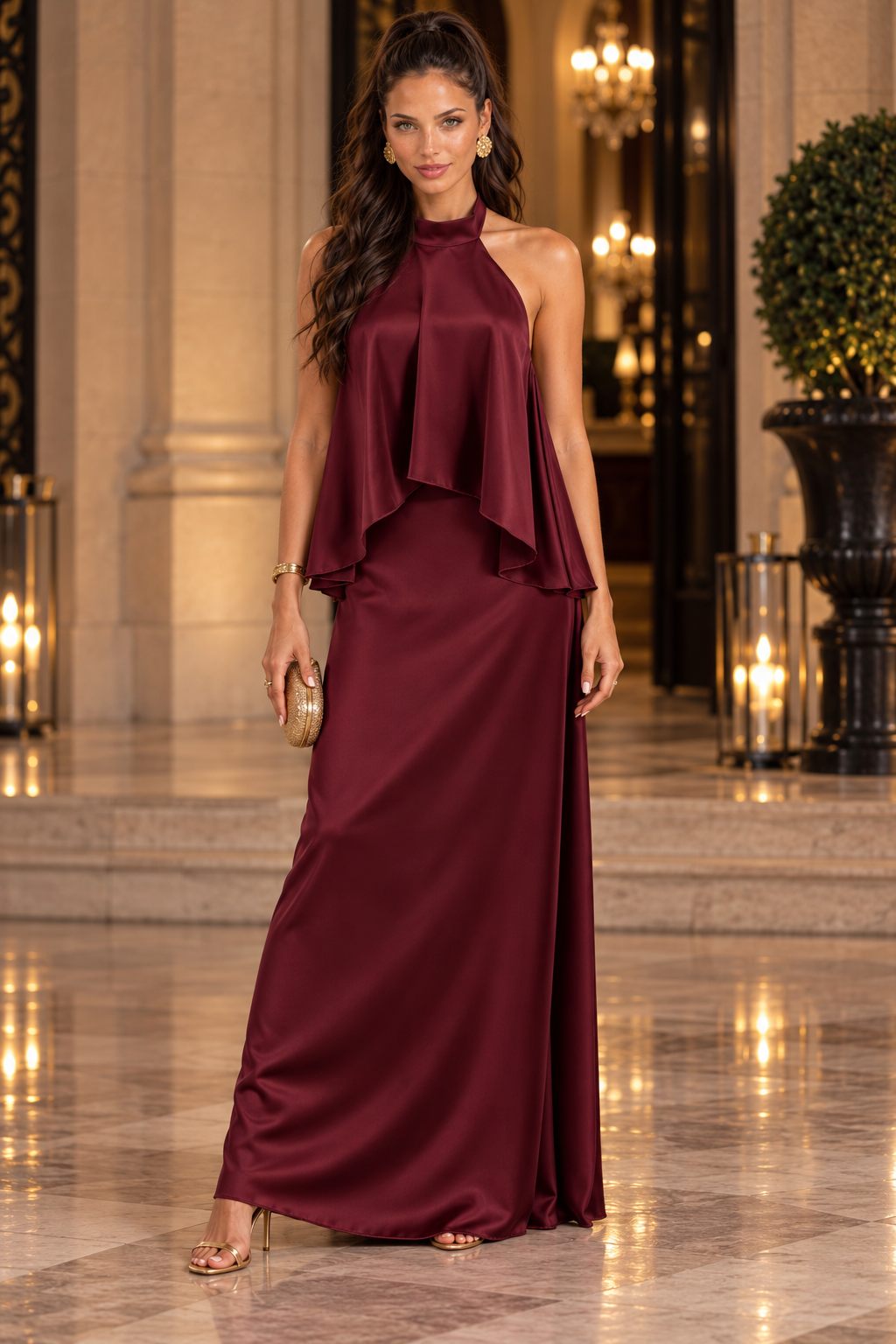 Vestido Isotta burdeos - MIAyMIA