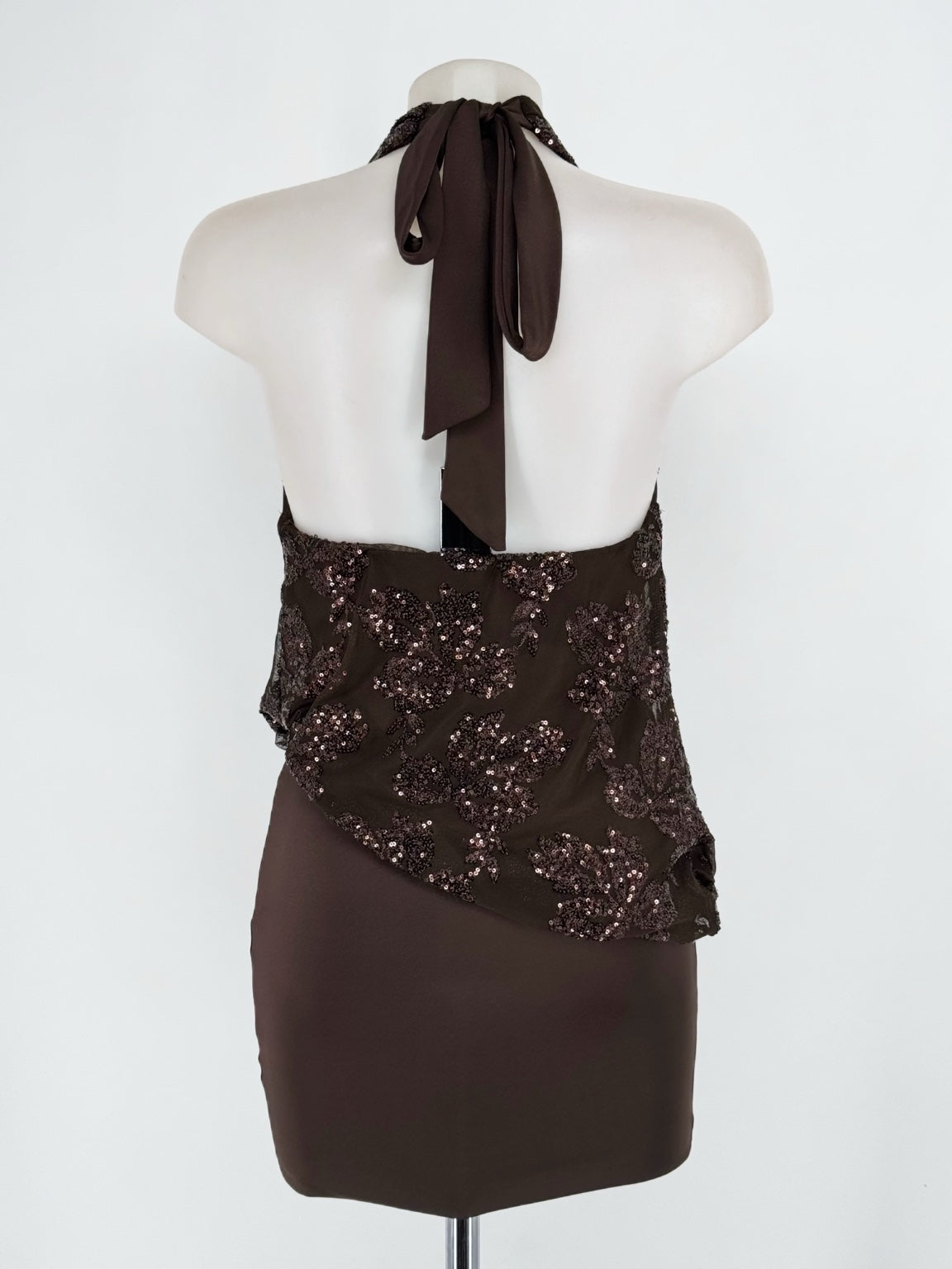 Vestido Sabina chocolate espalda