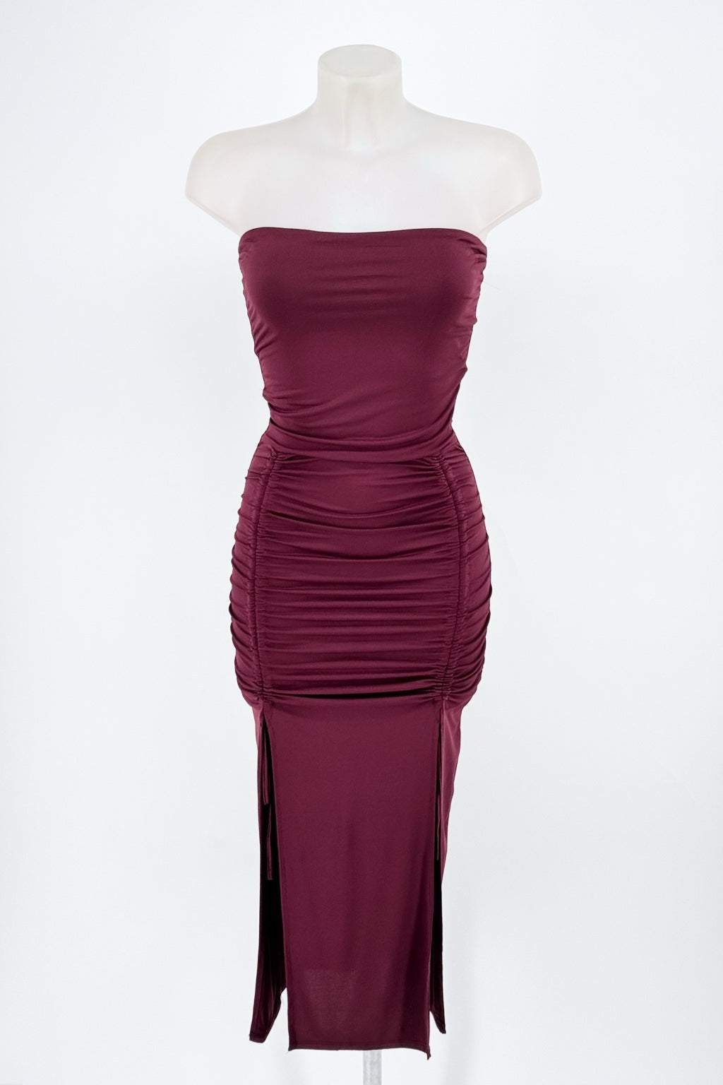 Vestido Verona burdeos de frente