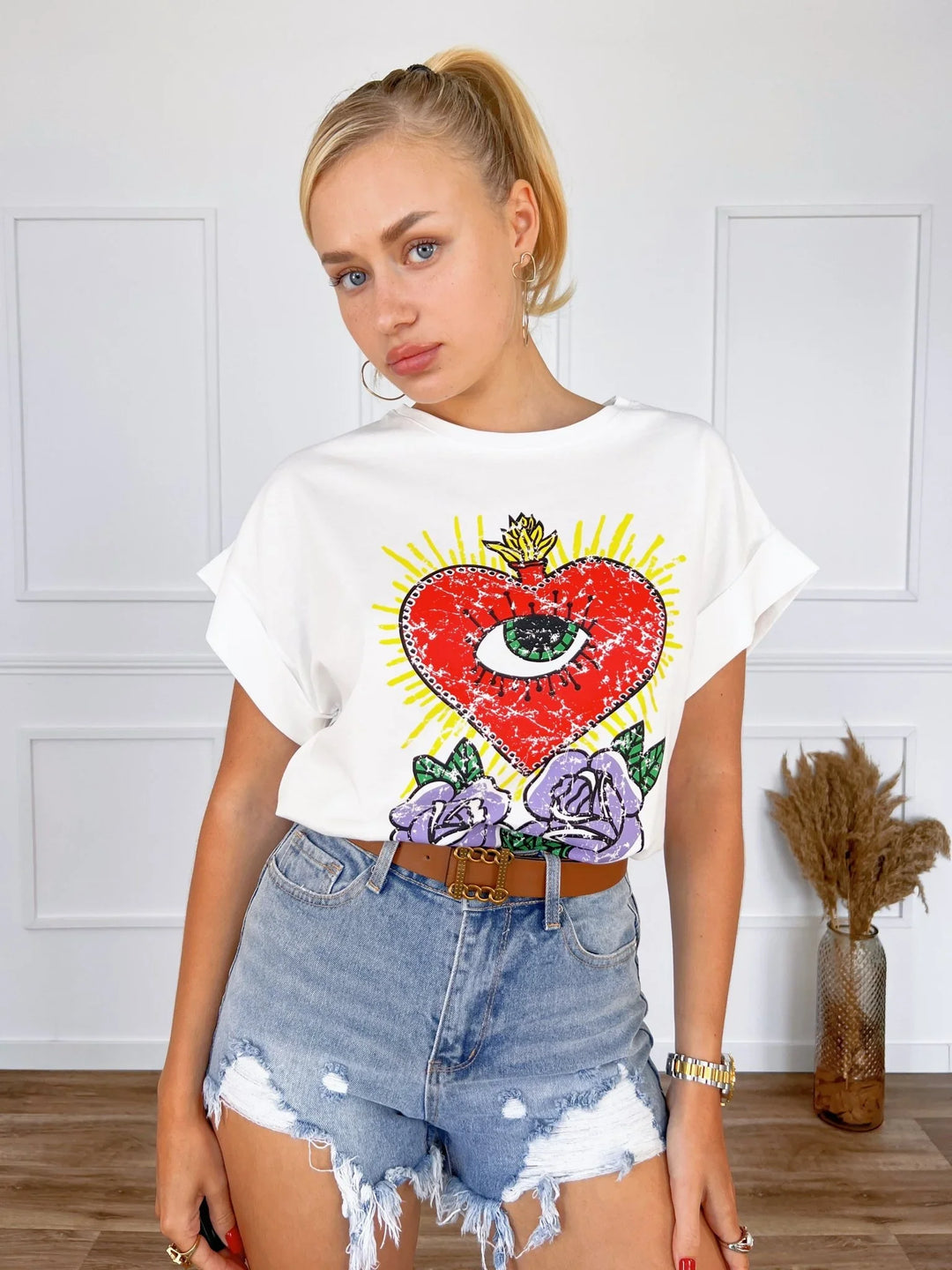 Camiseta Corazón Blanco - 